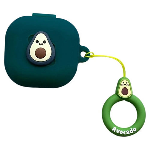 For Samsung Galaxy Buds4 / Buds4 Pro Silicone Case Cartoon Fruit Animal Earphone Protective Cover with Ring Strap - Style A - 1
