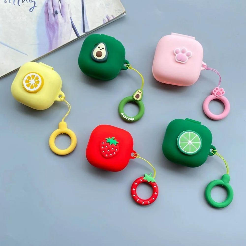 For Samsung Galaxy Buds4 / Buds4 Pro Silicone Case Cartoon Fruit Animal Earphone Protective Cover with Ring Strap - Style A - 4