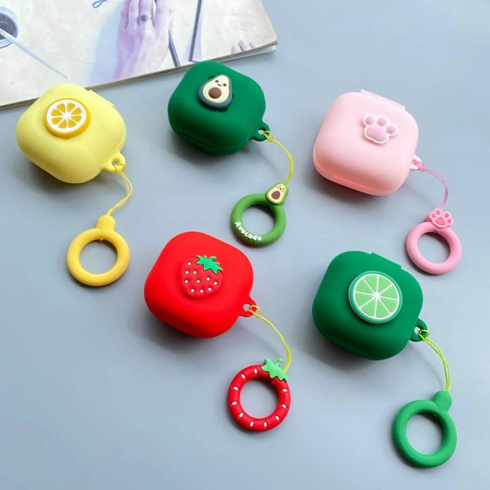 For Samsung Galaxy Buds4 / Buds4 Pro Silicone Case Cartoon Fruit Animal Earphone Protective Cover with Ring Strap - Style A - 5