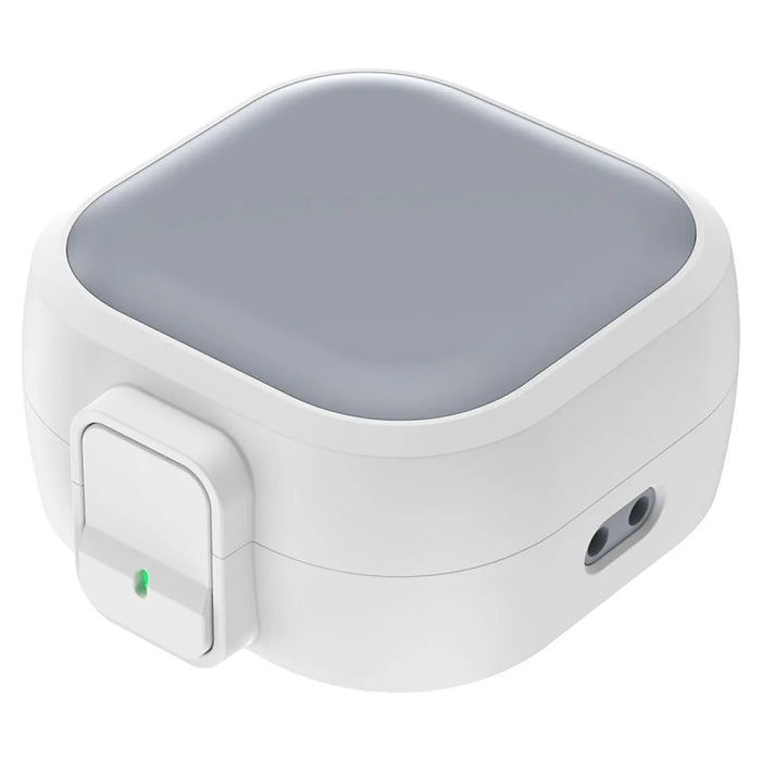 For Samsung Galaxy Buds 4  /  4 Pro Case PC Shockproof Metal Carabiner Switch Lock Earphone Protective Cover - Grey White - 3