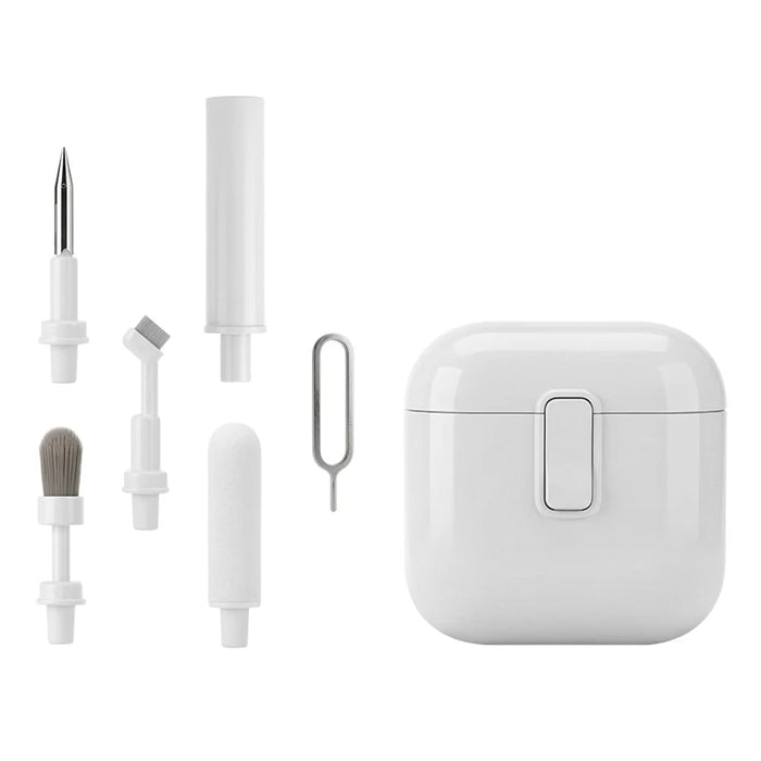 5 in 1 Earphone Multipurpose Cleaning Kit Earbud Dust Removal Tool Set with Storage Case - White - 1