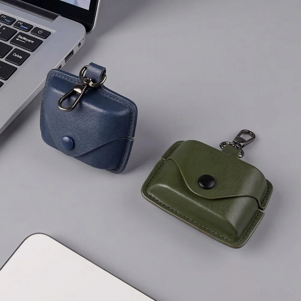 For Sony WF-1000XM6 Earphone Case PU Leather Bluetooth-Compatible Earbud Charging Bin Protective Cover - Green - 7