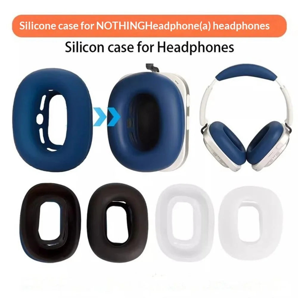 2Pcs for Nothing Headphone (a) Earmuff Silicone Cases Earpad Cushion Soft Protective Covers - Dark Blue - 5