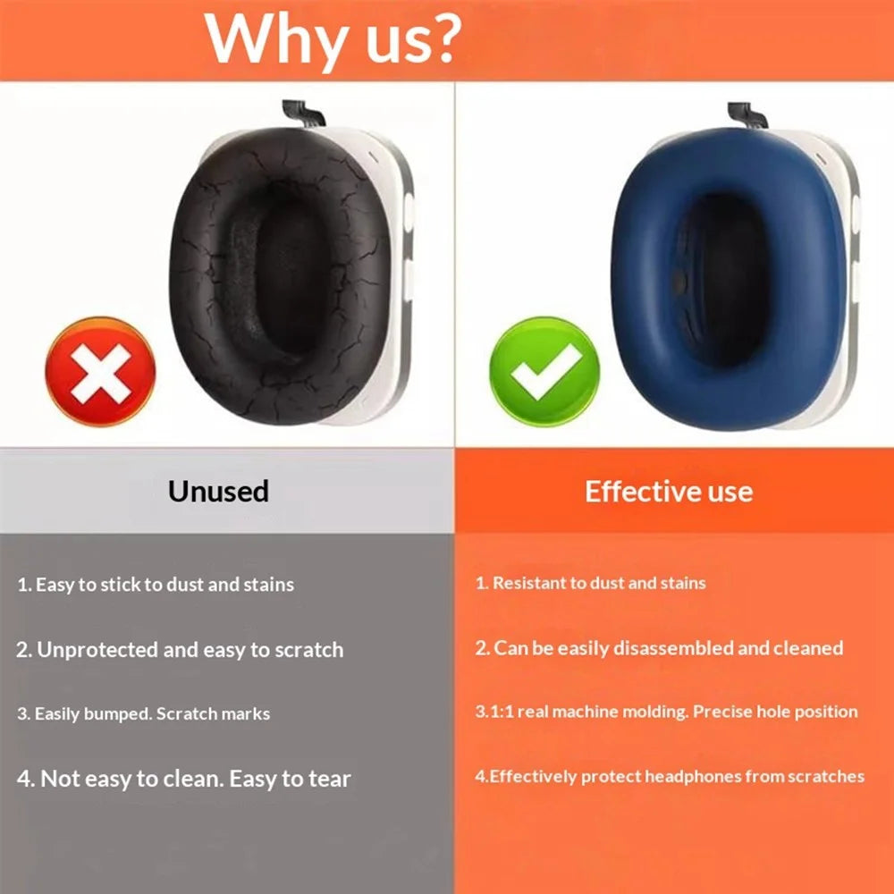 2Pcs for Nothing Headphone (a) Earmuff Silicone Cases Earpad Cushion Soft Protective Covers - Dark Blue - 6