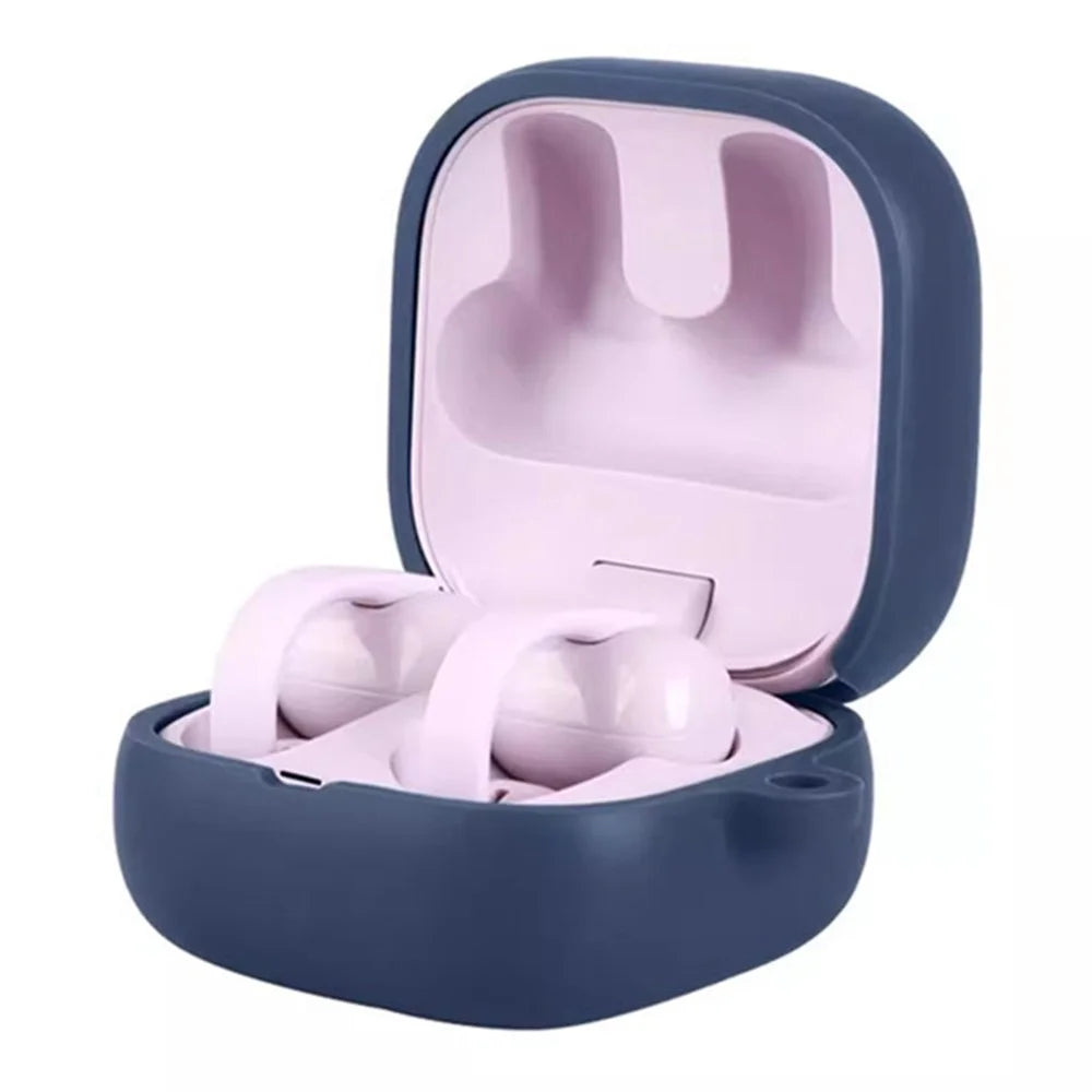 For Sony LinkBuds Clip WF-LC900 Silicone Case Wireless Earbuds Protective Cover with Anti-Lost Buckle - Dark Blue - 2