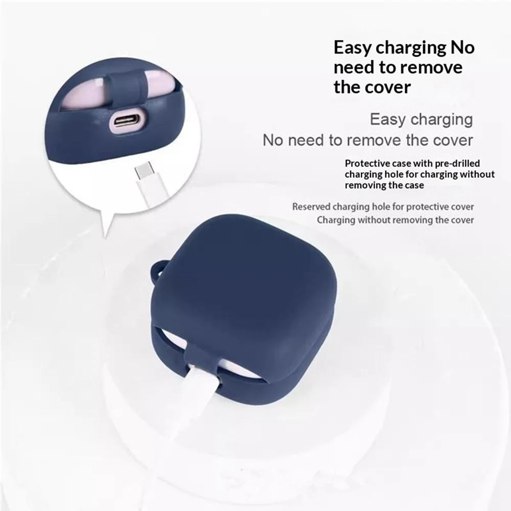 For Sony LinkBuds Clip WF-LC900 Silicone Case Wireless Earbuds Protective Cover with Anti-Lost Buckle - Dark Blue - 5