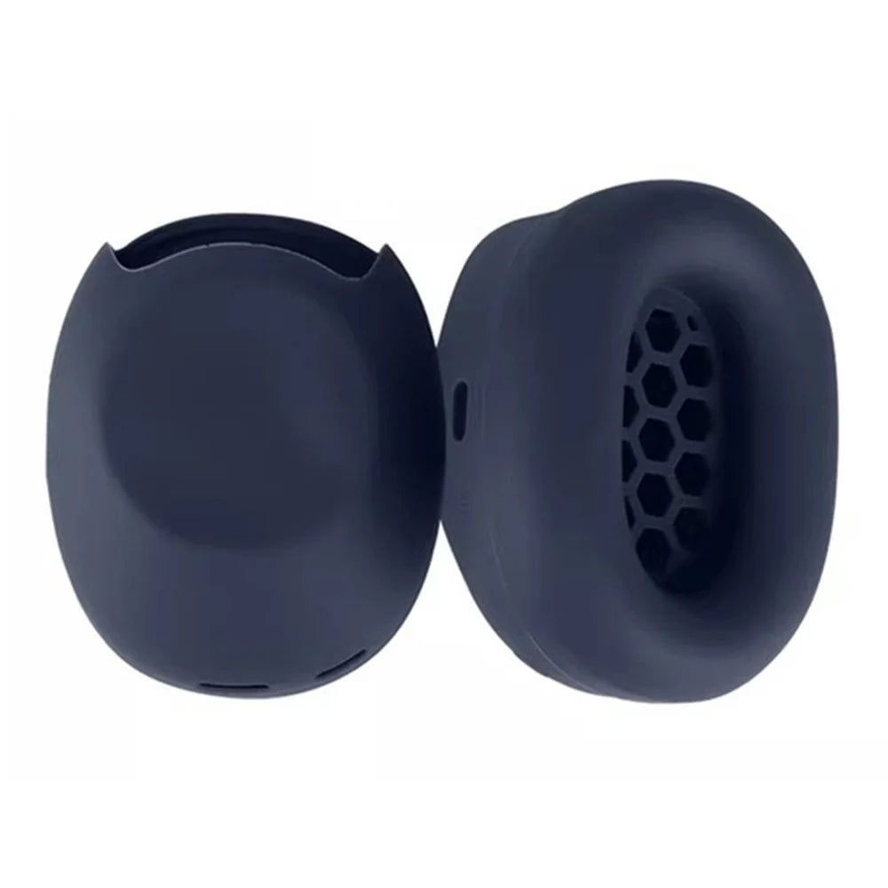 1 Pair Silicone Ear Cushion Covers for Sony WH-1000XM6 Headphones All-inclusive Protective Case Anti-scratch One-piece Earpad - Dark Blue - 1