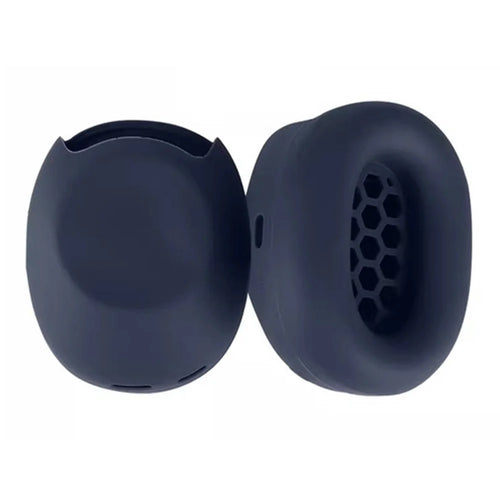 1 Pair Silicone Ear Cushion Covers for Sony WH-1000XM6 Headphones All-inclusive Protective Case Anti-scratch One-piece Earpad - Dark Blue - 1
