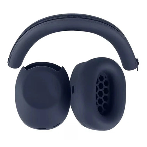 3Pcs Silicone Headphones Case Set for Sony WH-1000XM6 Headphones Protective One-Piece Earmuff Sleeve Headband Cover Ear Cushion Cover Set - Dark Blue - 1