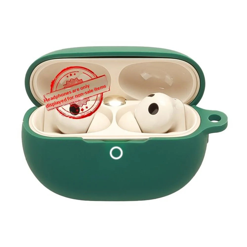 For Huawei FreeBuds Pro 5 Silicone Case Wireless Earbuds Protective Cover with Anti-Lost Buckle - Blackish Green - 2