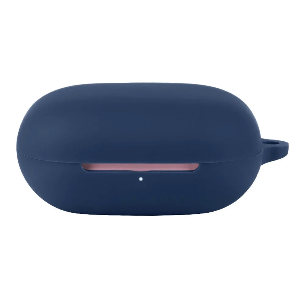 For Beats Powerbeats Fit (2025) Silicone Case Wireless Earbuds Protective Cover with Anti-Lost Buckle - Dark Blue - 1