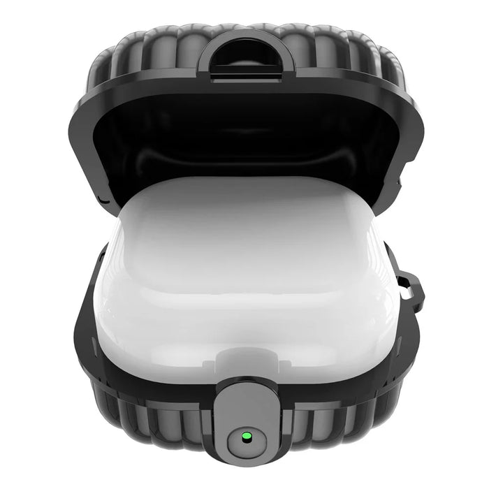 For Samsung Galaxy Buds4 / Buds4 Pro Case Shell Shape Lock Buckle TPU + PC Earphone Protective Cover - Black - 3