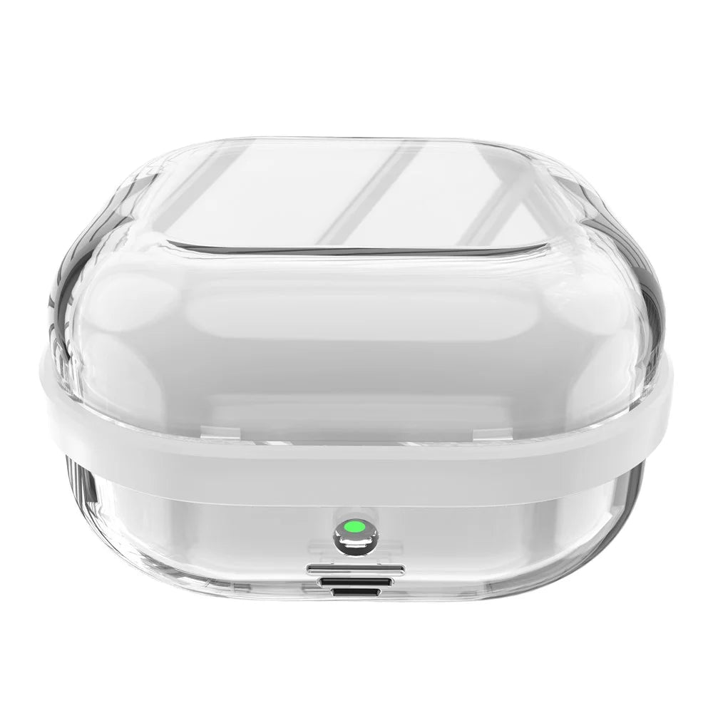 For Samsung Galaxy Buds4 / Buds4 Pro Case TPU PC Earphone Transparent Protective Cover - White / Transparent - 1