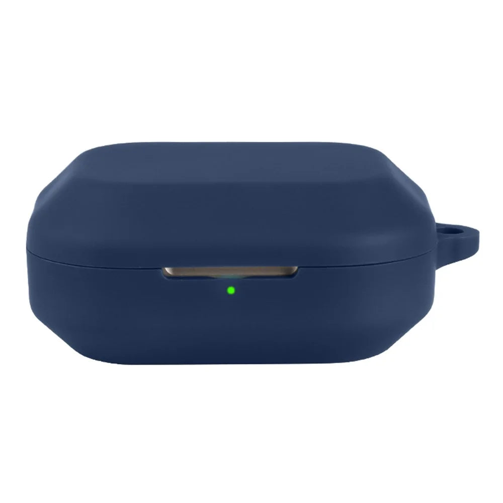 For Realme Buds Air 8 Silicone Case Wireless Earbuds Protective Cover with Anti-Lost Buckle - Dark Blue - 1
