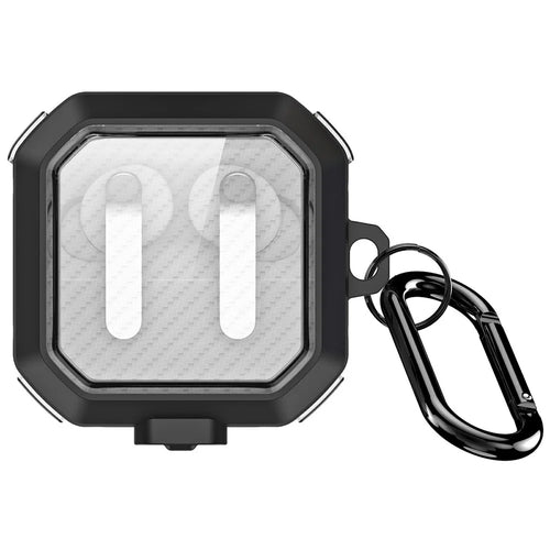 DUX DUCIS SECE Series For Samsung Galaxy Buds4 / Buds4 Pro Case Shockproof PC + TPU Earphone Cover with Metal Hook - Black - 1