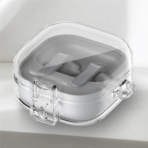 For Samsung Galaxy Buds4 / Buds4 Pro Earphone Case PC + TPU Clear Earbud Cover with Hanging Buckle - Transparent - 1