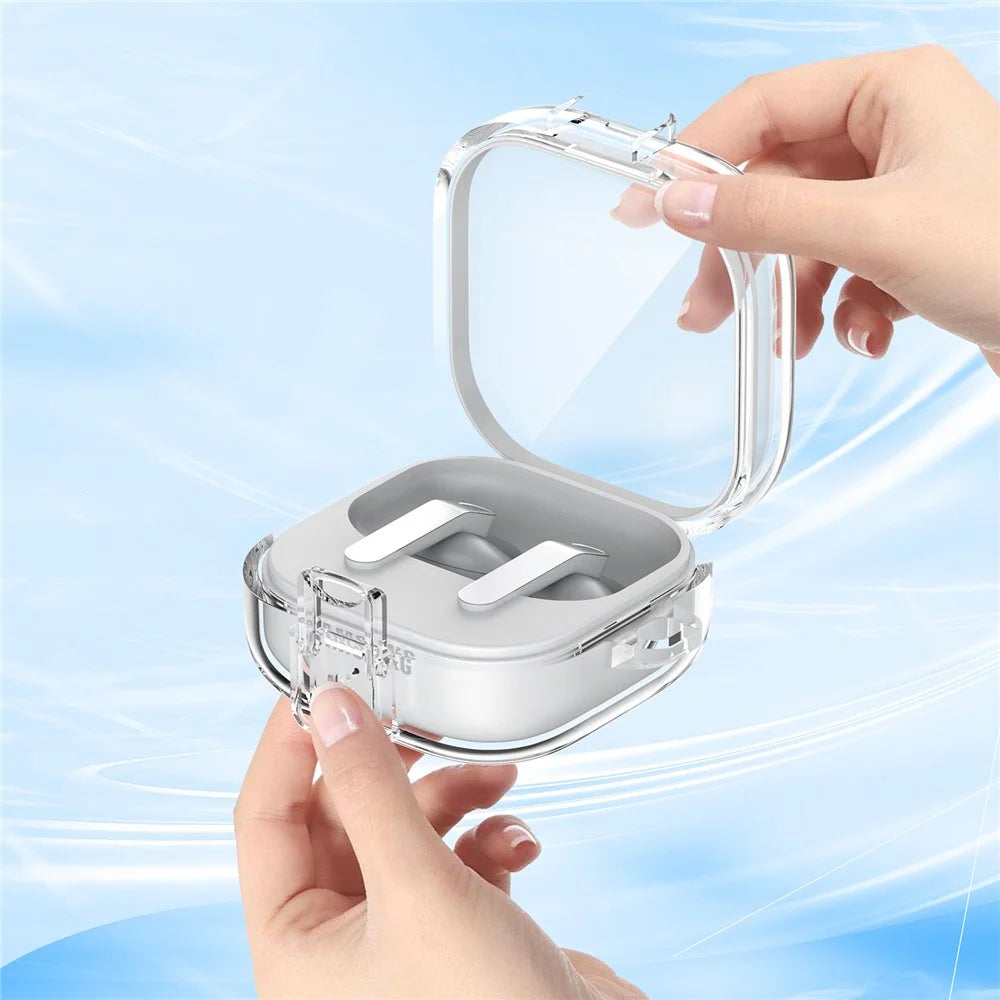 For Samsung Galaxy Buds4 / Buds4 Pro Earphone Case PC + TPU Clear Earbud Cover with Hanging Buckle - Transparent - 2