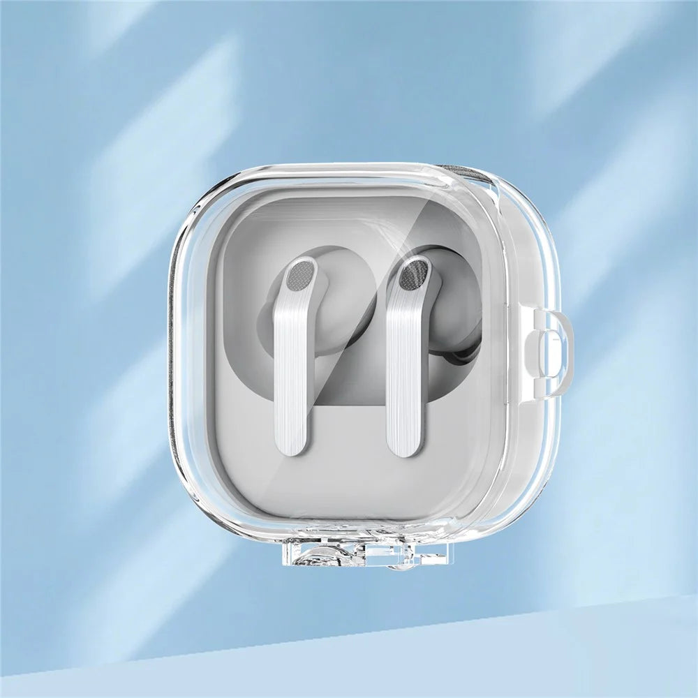 For Samsung Galaxy Buds4 / Buds4 Pro Earphone Case PC + TPU Clear Earbud Cover with Hanging Buckle - Transparent - 4