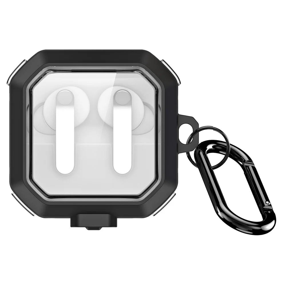 DUX DUCIS SECD Series Case for Samsung Galaxy Buds4 / Buds4 Pro Case PC + TPU Shockproof Earphone Cover with Metal Hook - Black - 1
