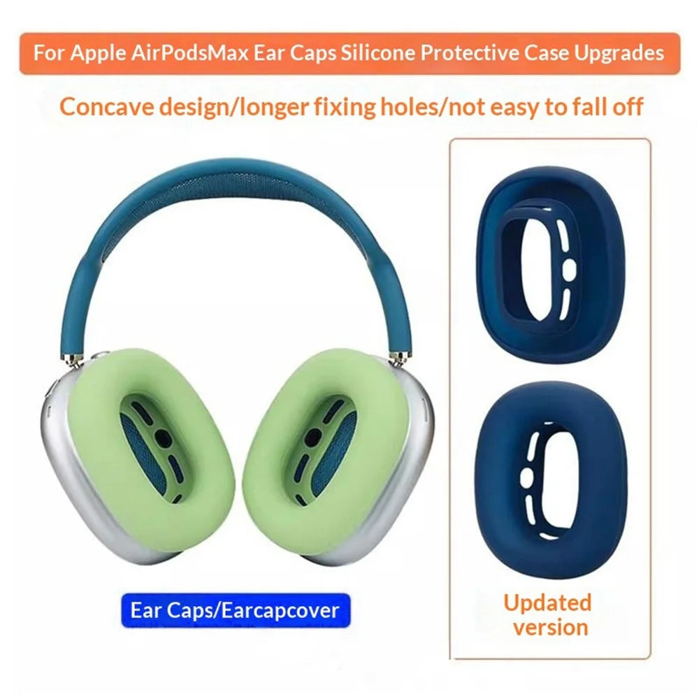 2Pcs for AirPods Max  /  Max 2 Earpads Cover Silicone Protective Case Upgraded Ear Caps - Matcha Green - 4