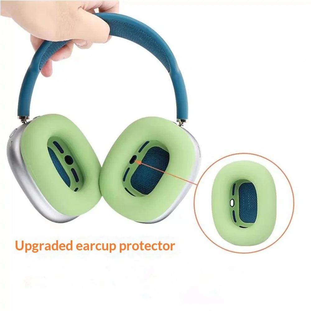 2Pcs for AirPods Max  /  Max 2 Earpads Cover Silicone Protective Case Upgraded Ear Caps - Matcha Green - 5