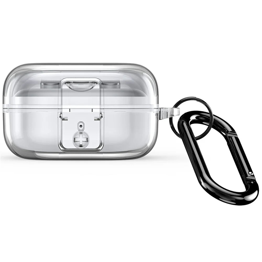 DUX DUCIS SECI Series for Samsung Galaxy Buds4 / Buds4 Pro Case TPU PC Earphone Protective Cover with Metal Carabiner - Transparent - 1