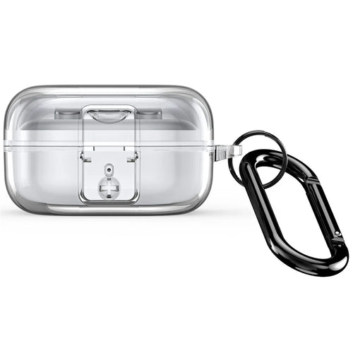 DUX DUCIS SECI Series for Samsung Galaxy Buds4 / Buds4 Pro Case TPU PC Earphone Protective Cover with Metal Carabiner - Transparent - 1