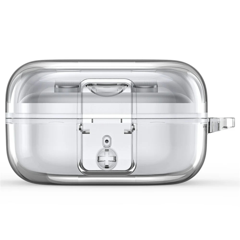 DUX DUCIS SECI Series for Samsung Galaxy Buds4 / Buds4 Pro Case TPU PC Earphone Protective Cover with Metal Carabiner - Transparent - 2