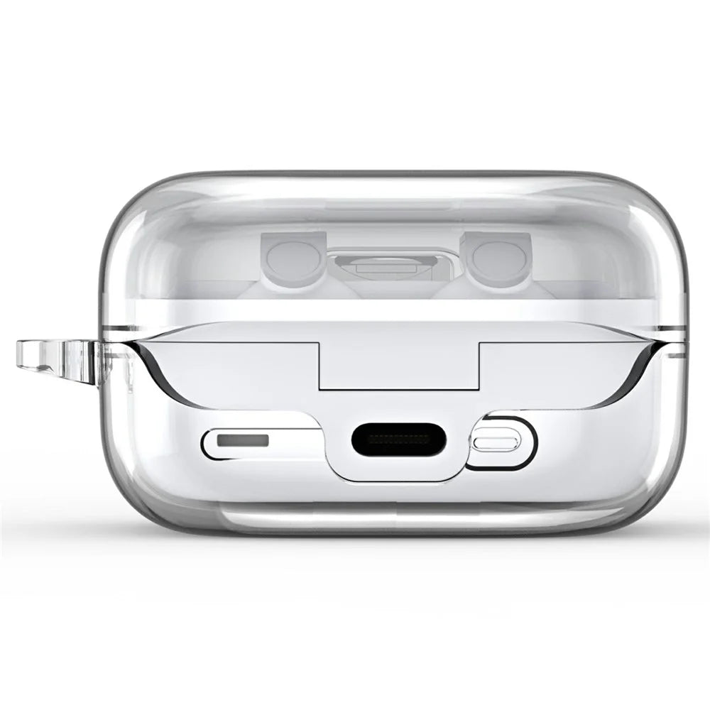 DUX DUCIS SECI Series for Samsung Galaxy Buds4 / Buds4 Pro Case TPU PC Earphone Protective Cover with Metal Carabiner - Transparent - 3