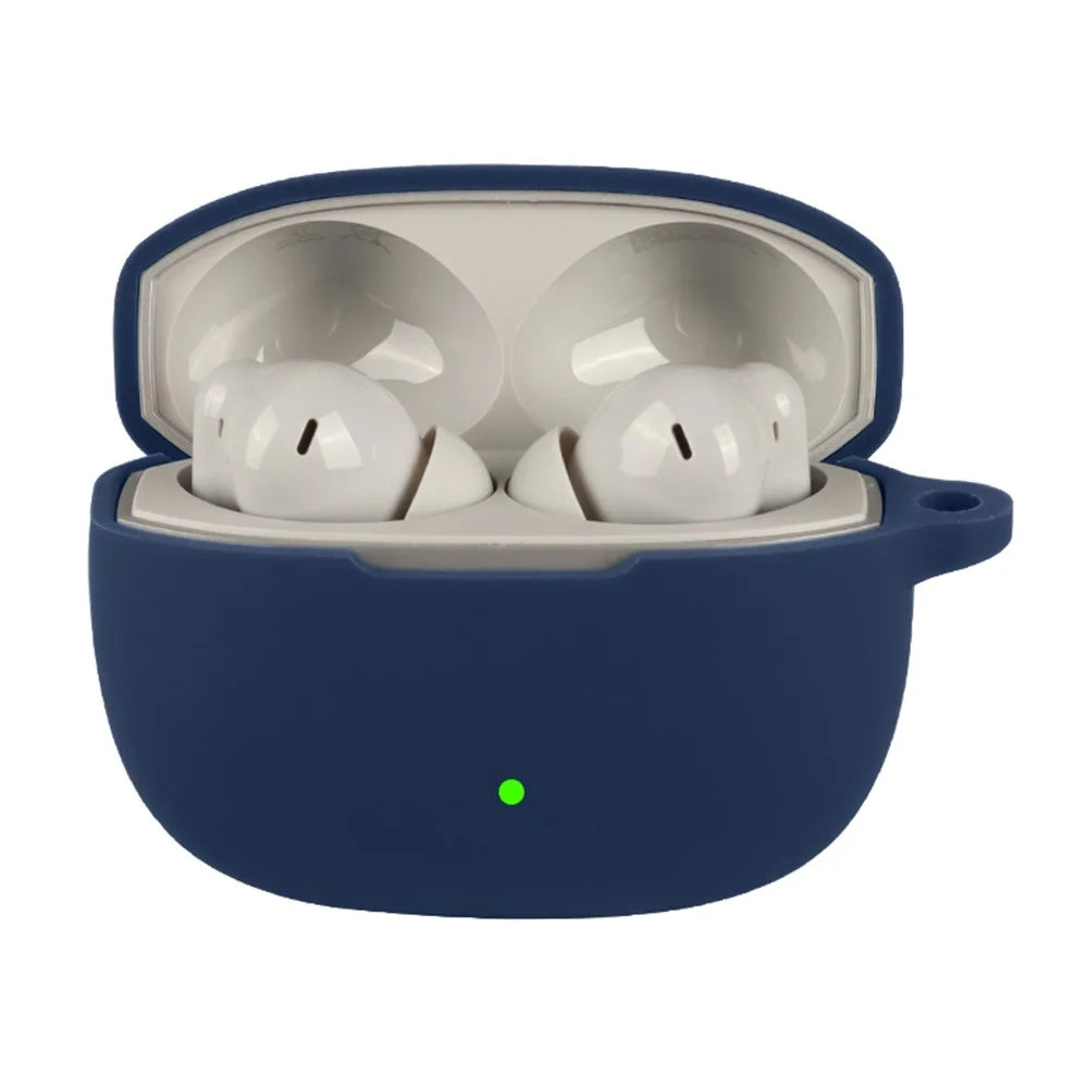 For OnePlus Nord Buds 4 Pro Silicone Case Wireless Earbuds Protective Cover with Anti-Lost Buckle - Dark Blue - 2