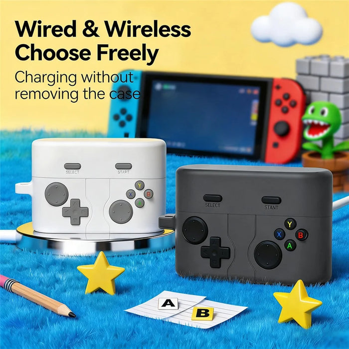 Creative Game Controller Design Case for Sony WF-1000XM6 Liquid Silicone Protective Cover with Carabiner Clip - Dark Grey - 3