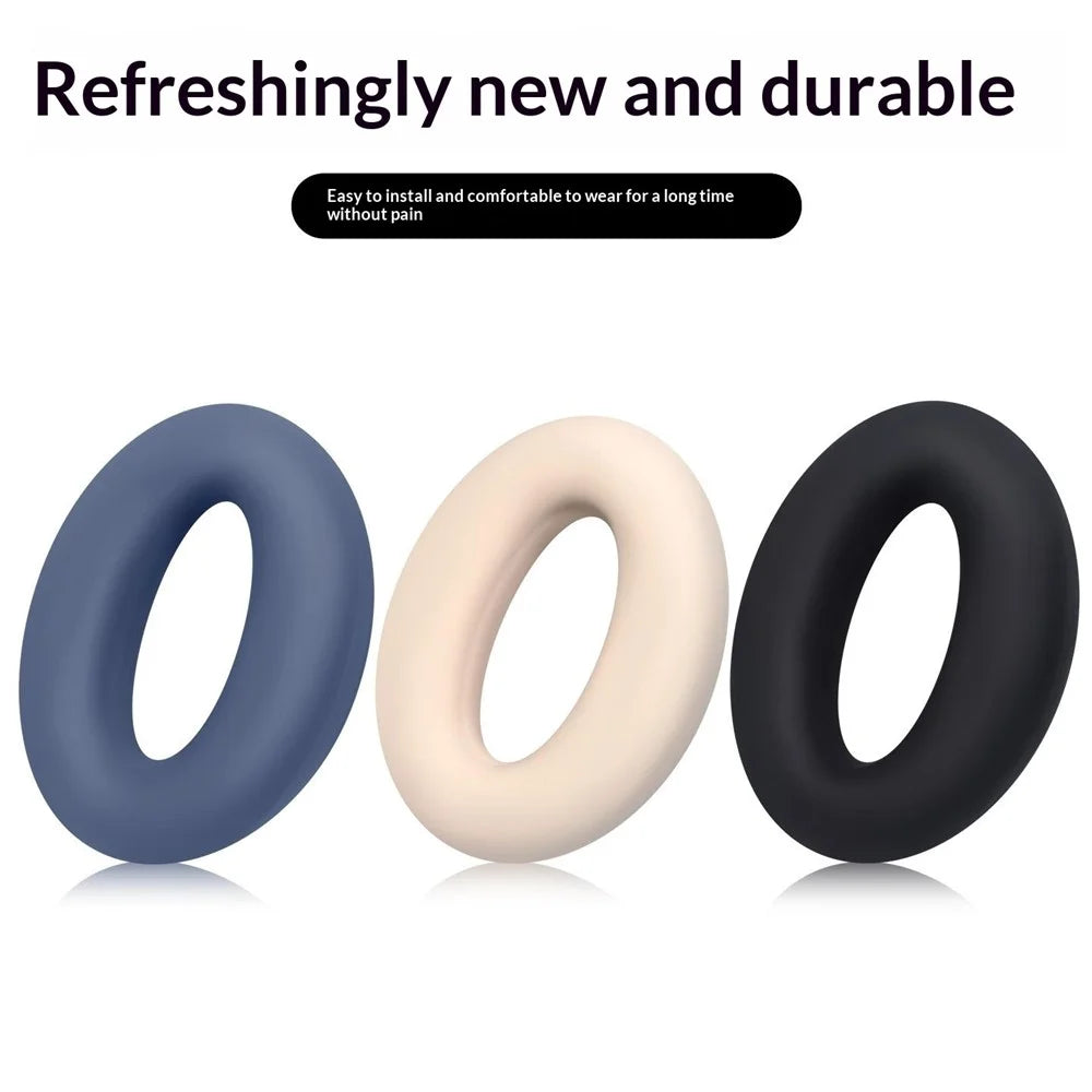 1 Pair Silicone Ear Cushion Covers for Sony MDR-1000X  /  WH-1000XM2 Headphones Protective Sleeves Soft Replacement Earpads - Black - 5