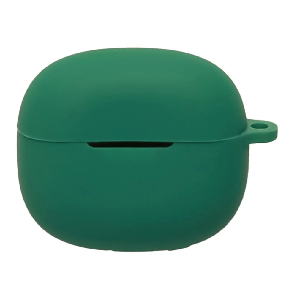 For Xiaomi Redmi Buds 8 Silicone Case Wireless Earbuds Protective Cover with Anti-Lost Buckle - Blackish Green - 1