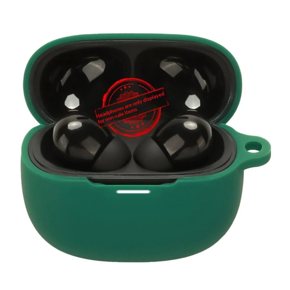 For Xiaomi Redmi Buds 8 Silicone Case Wireless Earbuds Protective Cover with Anti-Lost Buckle - Blackish Green - 2