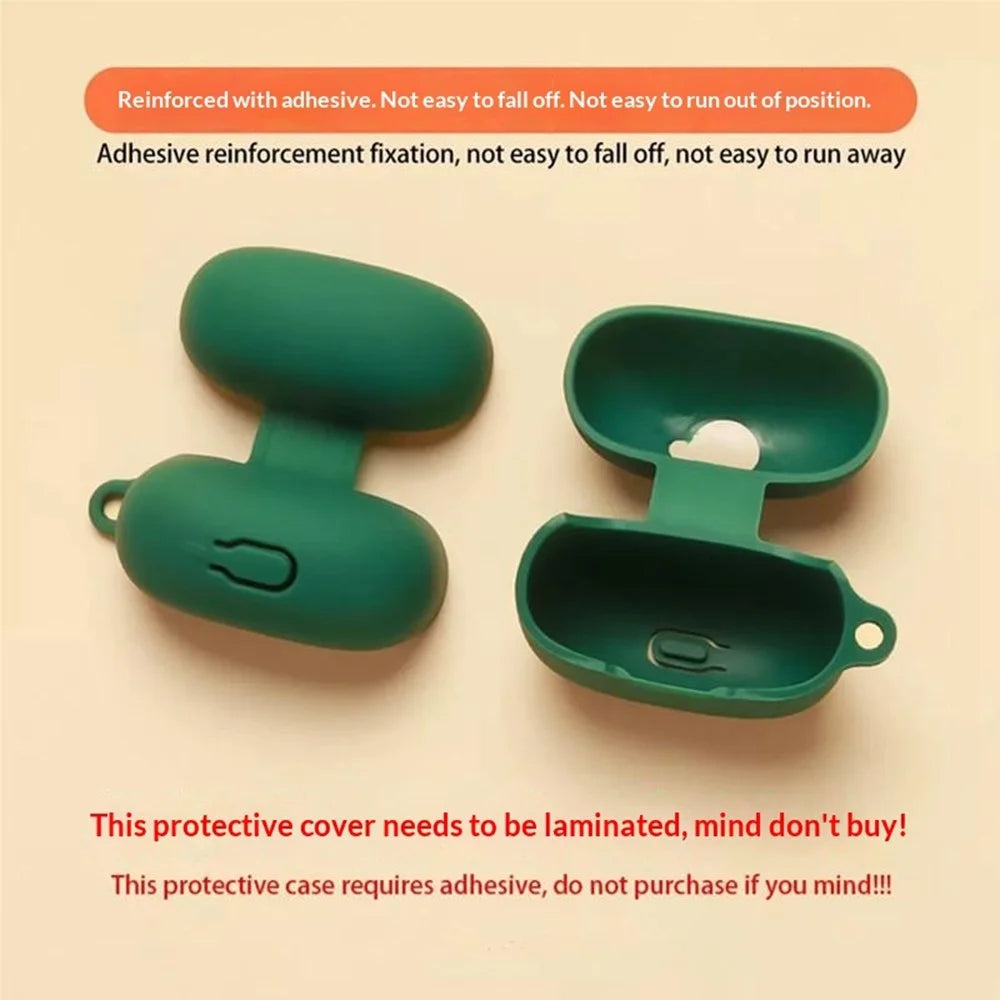 For Xiaomi Redmi Buds 8 Silicone Case Wireless Earbuds Protective Cover with Anti-Lost Buckle - Blackish Green - 7