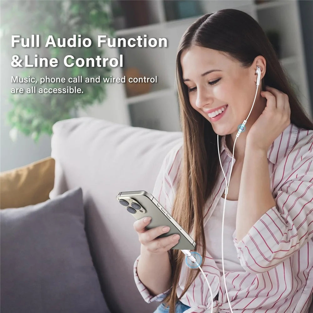 FD11 USB-C Male to iP (5-14) Female Audio Adapter for iPhone 16  /  16Pro  / 15  /  15 Pro  /  iPad Pro  /  iPad Air 6  /  5  /  MacBook  /  Galaxy S24 24Bit / 96KHz HiFi Music Converter - 7