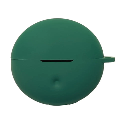 For Oppo Enco Clip2 Silicone Case Wireless Earbuds Protective Cover with Anti-Lost Buckle - Blackish Green - 1