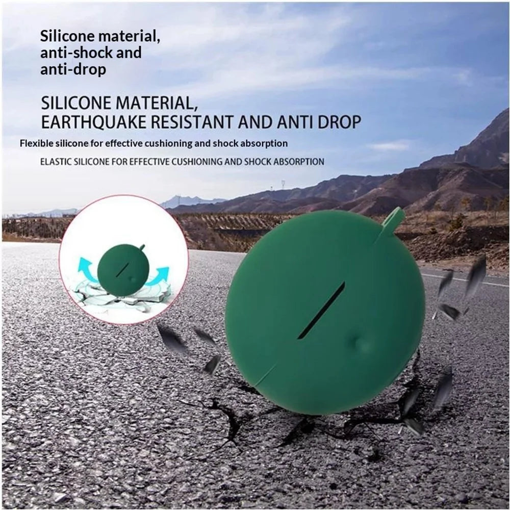 For Oppo Enco Clip2 Silicone Case Wireless Earbuds Protective Cover with Anti-Lost Buckle - Blackish Green - 6