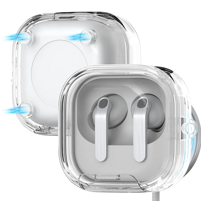 For Samsung Galaxy Buds4 Pro  /  Buds4 Protective Cover Transparent PC+TPU Case with Lock Buckle - Transparent - 2