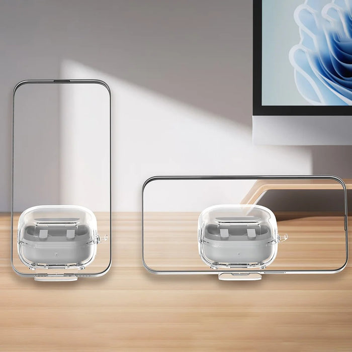 For Samsung Galaxy Buds4 Pro  /  Buds4 Protective Cover Transparent PC+TPU Case with Lock Buckle - Transparent - 3