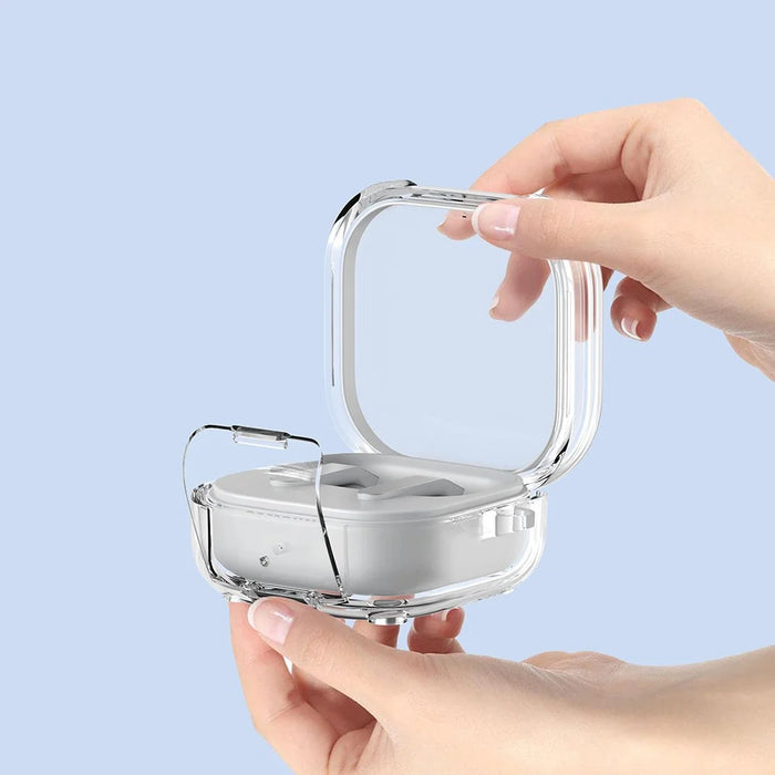 For Samsung Galaxy Buds4 Pro  /  Buds4 Protective Cover Transparent PC+TPU Case with Lock Buckle - Transparent - 7