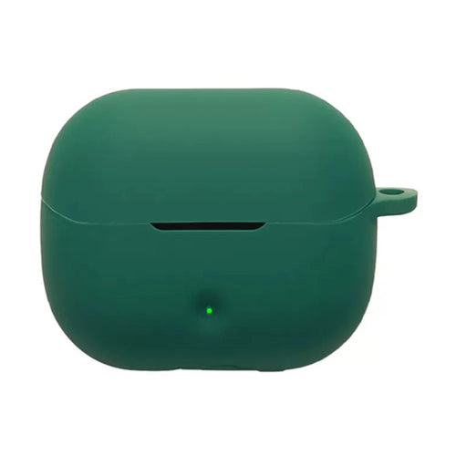 For SoundPEATS Q3 Pro Silicone Case Wireless Earbuds Protective Cover with Anti-Lost Buckle - Blackish Green - 1