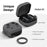 AHASTYLE WG194 For Samsung Galaxy Buds4 Pro / Buds4 Game Controller Design Silicone Case Protective Cover with Carabiner - Dark Grey - 5