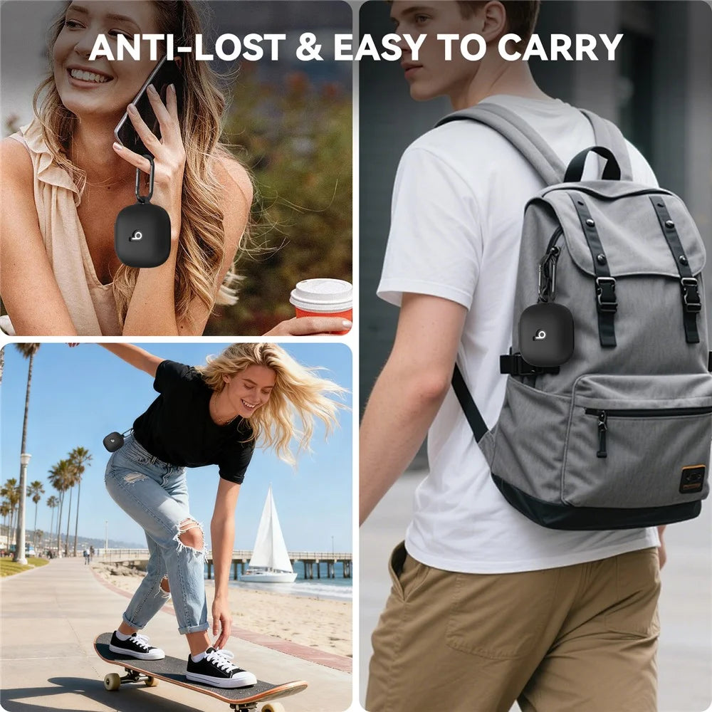AHASTYLE WG189 For Beats Powerbeats Fit (2025) Silicone Case with Carabiner and Cleaning Pen Kit - Black - 6
