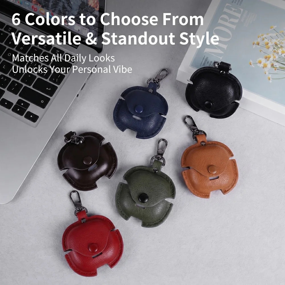 For Xiaomi Redmi Buds 8 Active Earphone Case PU Leather Bluetooth-Compatible Headset Charging Bin Sleeve Cover - Black - 5
