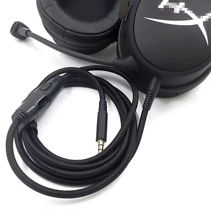 2m 3.5mm Audio Cable for HyperX Cloud Alpha S/Alpha/MIX/Logitech G633/G933 Headphones AUX Cord with Inline Control - Black - 2