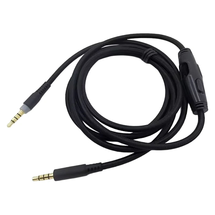 2m 3.5mm Audio Cable for HyperX Cloud Alpha S/Alpha/MIX/Logitech G633/G933 Headphones AUX Cord with Inline Control - Black - 3