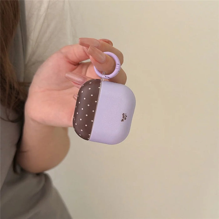 For AirPods 4 Polka Dot Case Shockproof Shell TPU Protective Cover with Carabiner Clip - 5