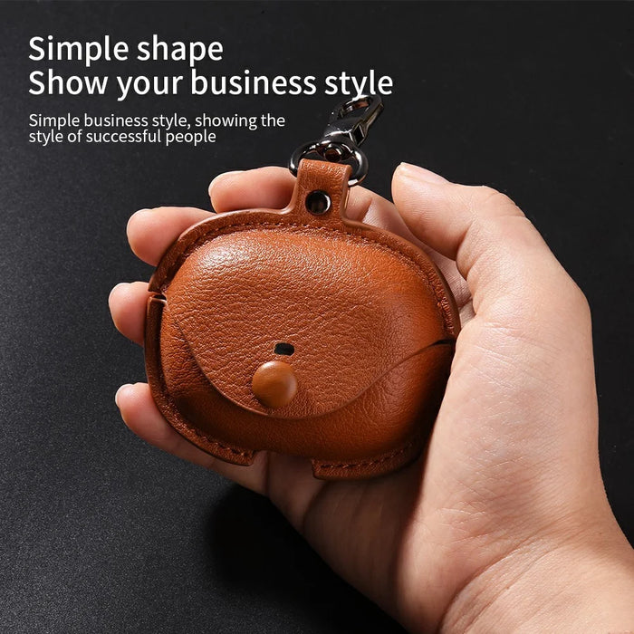For Xiaomi Redmi Buds 8 Earphones Case Business Style PU Leather Bluetooth Headset Protective Cover - Black - 4