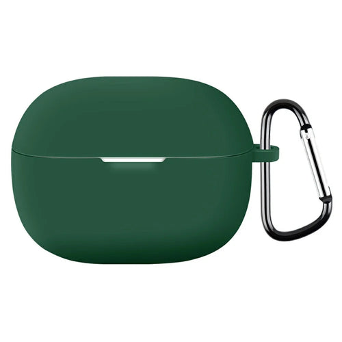 For Xiaomi Redmi Buds 8 Silicone Case Earphones Anti-scratch Protective Cover with Clip Hook - Blackish Green - 1